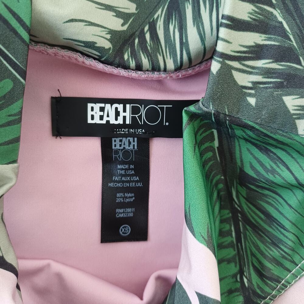 Beach Riot revolve pink palm print High-Waist Bikini - Picture 6 of 10